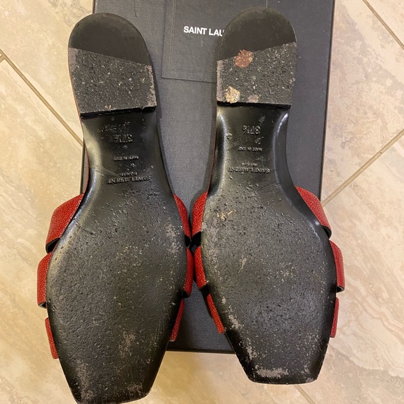 Saint Laurent Tribute Leather Slides 7 1/2 - Picture 5 of 7